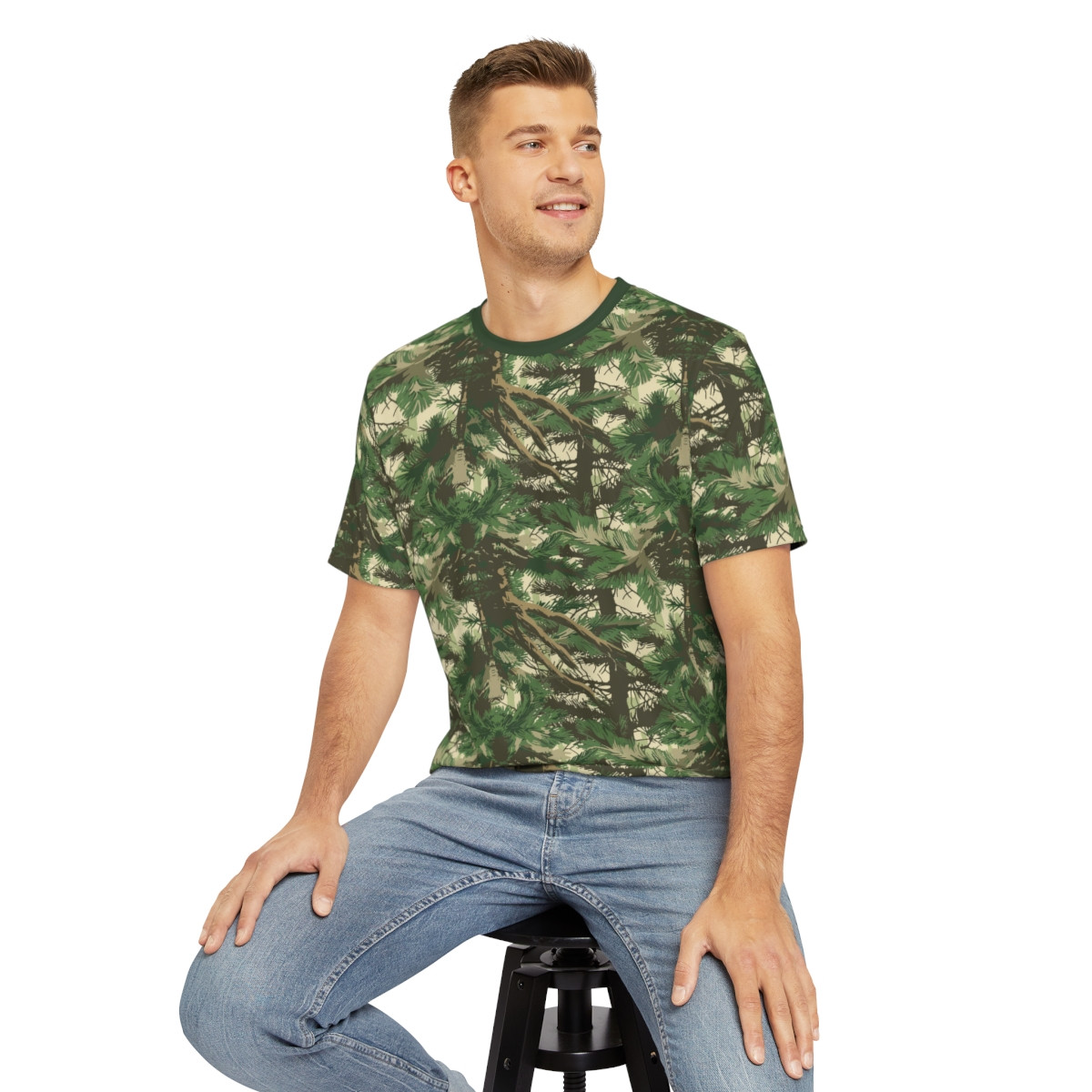 Men's Nature-Inspired Polyester Tee - Perfect for Outdoor Lovers