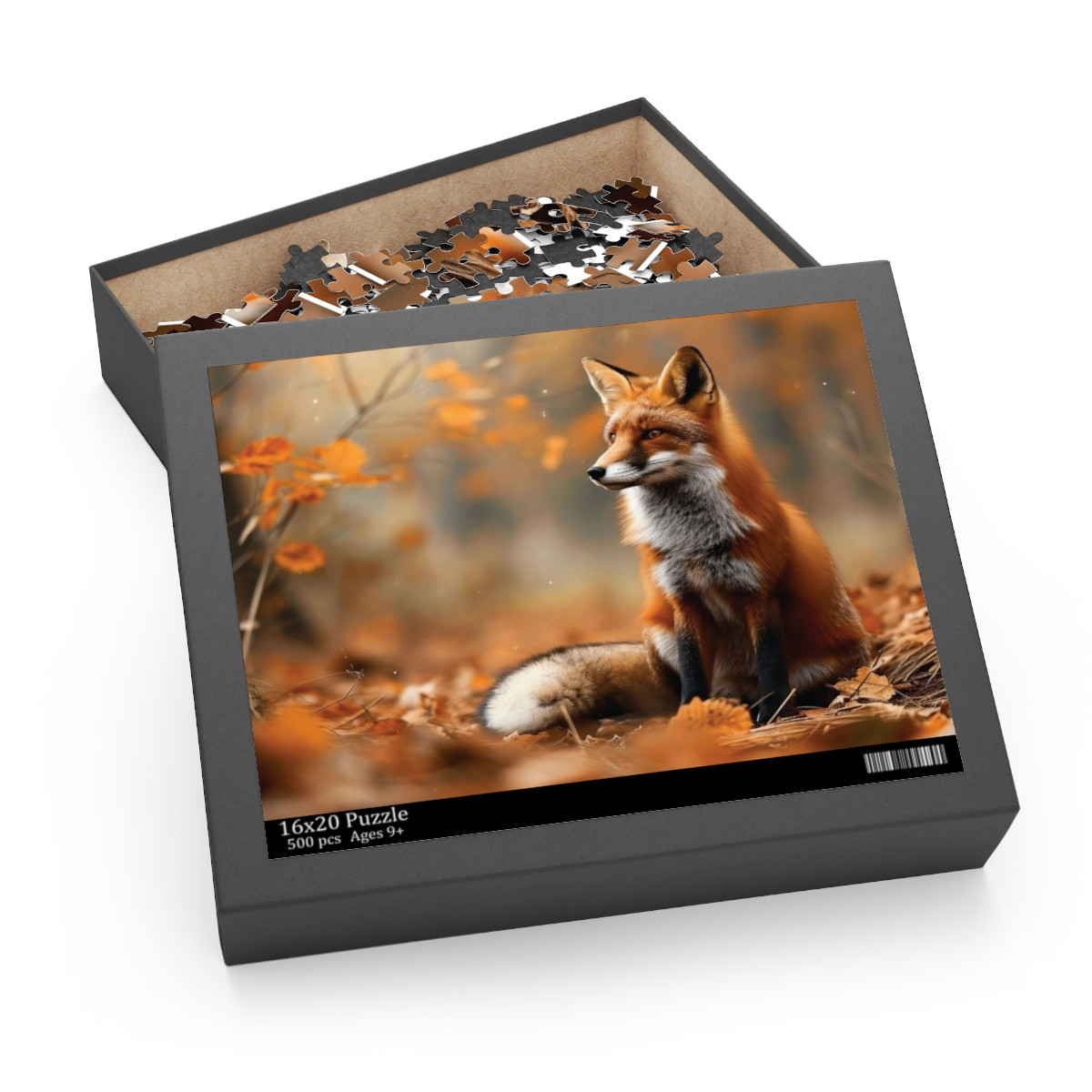 Fall Fox Puzzle - 120, 252, 500-Piece Options - Perfect for Nature Lovers and Cozy Nights