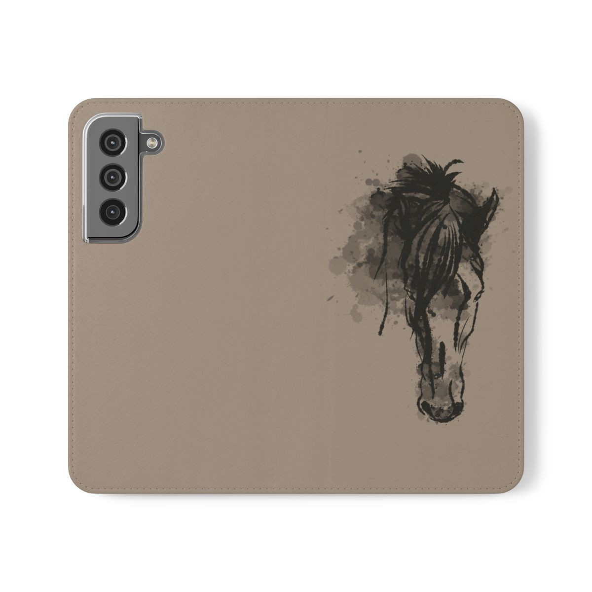 Elegant Horse Art Flip Case for Smartphone - Stylish and Practical