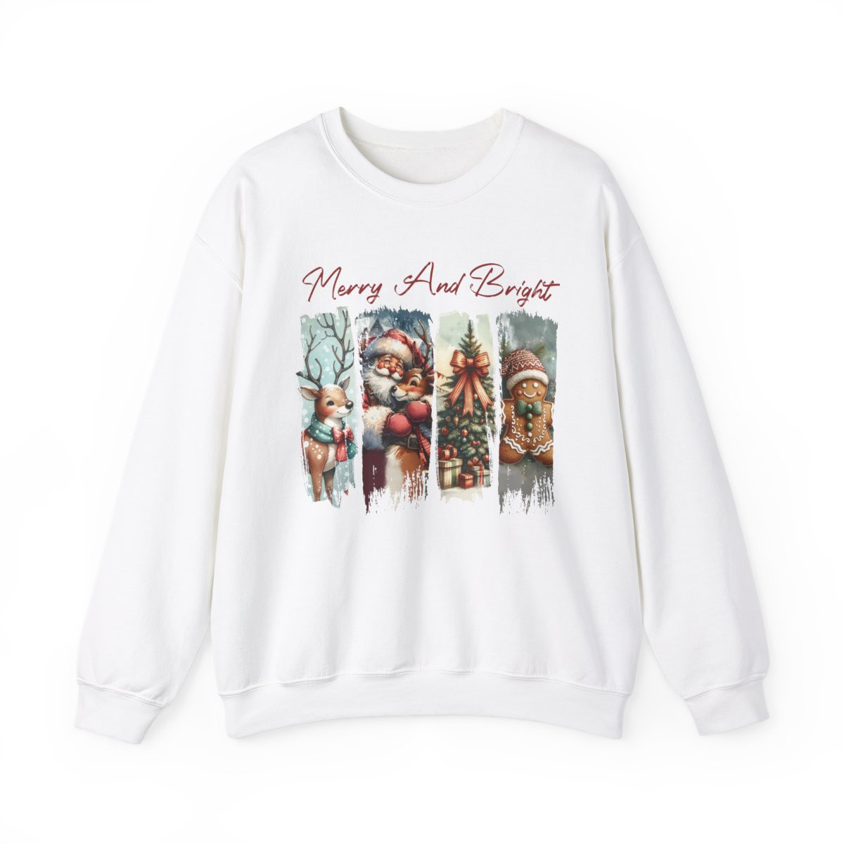 Merry And Bright Christmas Sweatshirt | Unisex Heavy Blend Crewneck