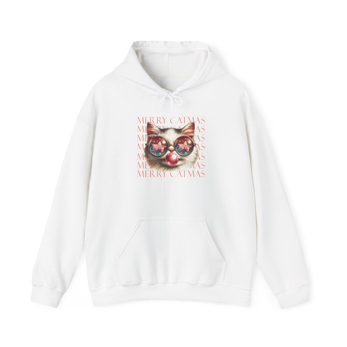 Merry Catmas Unisex Hooded Sweatshirt - Cozy Holiday Apparel
