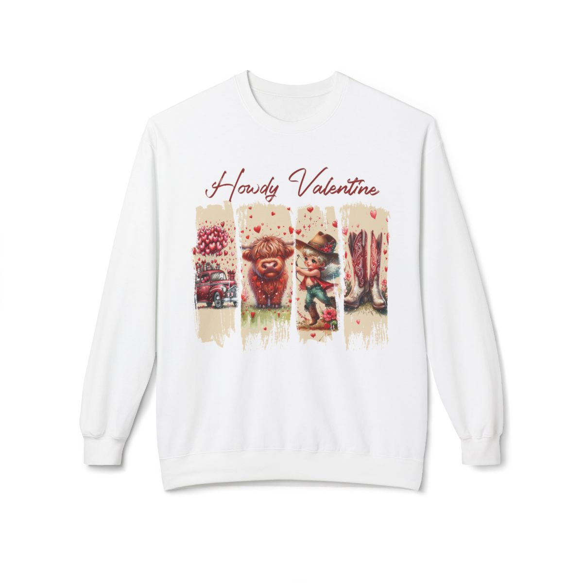 Howdy Valentine Unisex Midweight Fleece Crewneck Sweatshirt