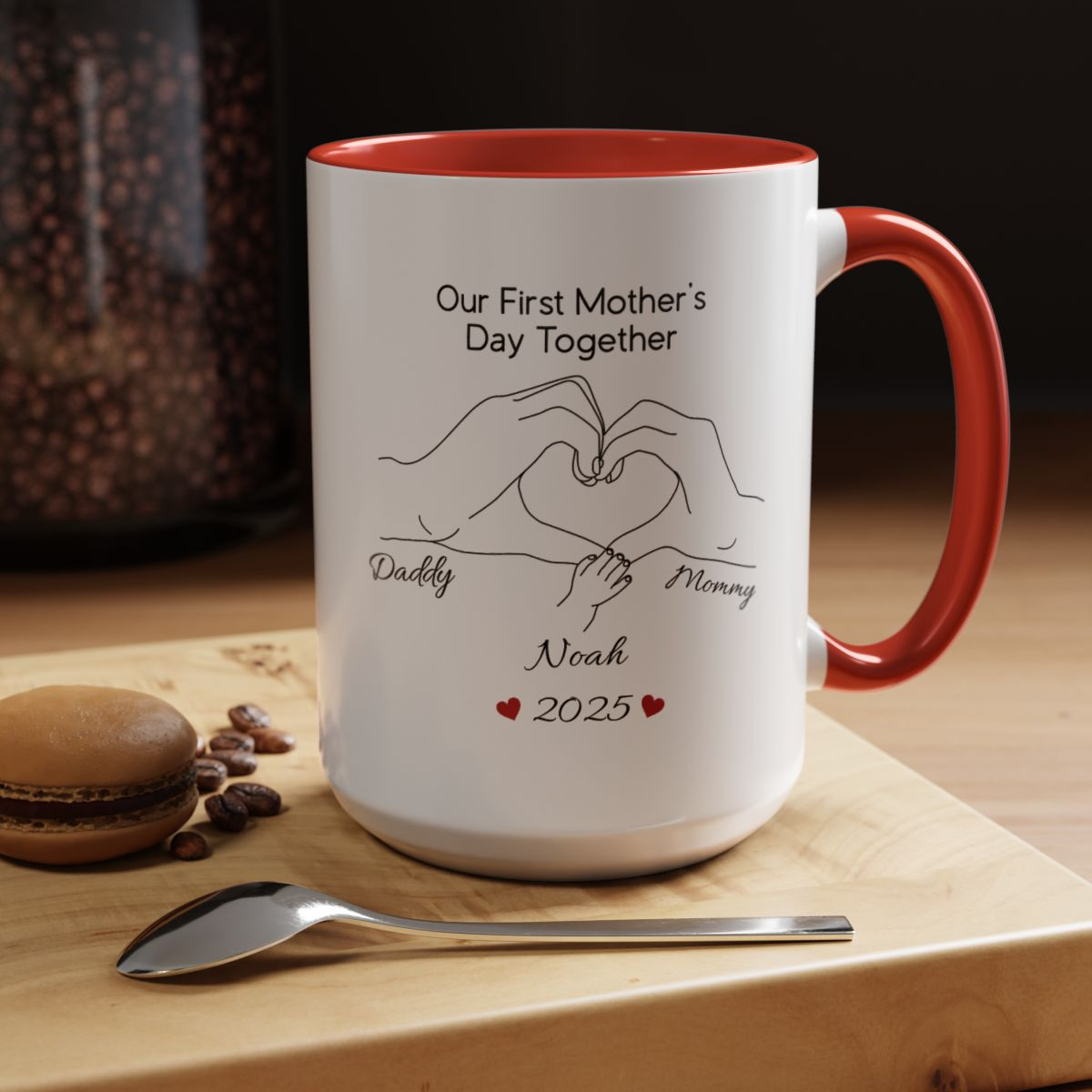 Personalized 'Our First Mother’s Day Together' Name Mug – Perfect Mother’s Day Gift for New Moms