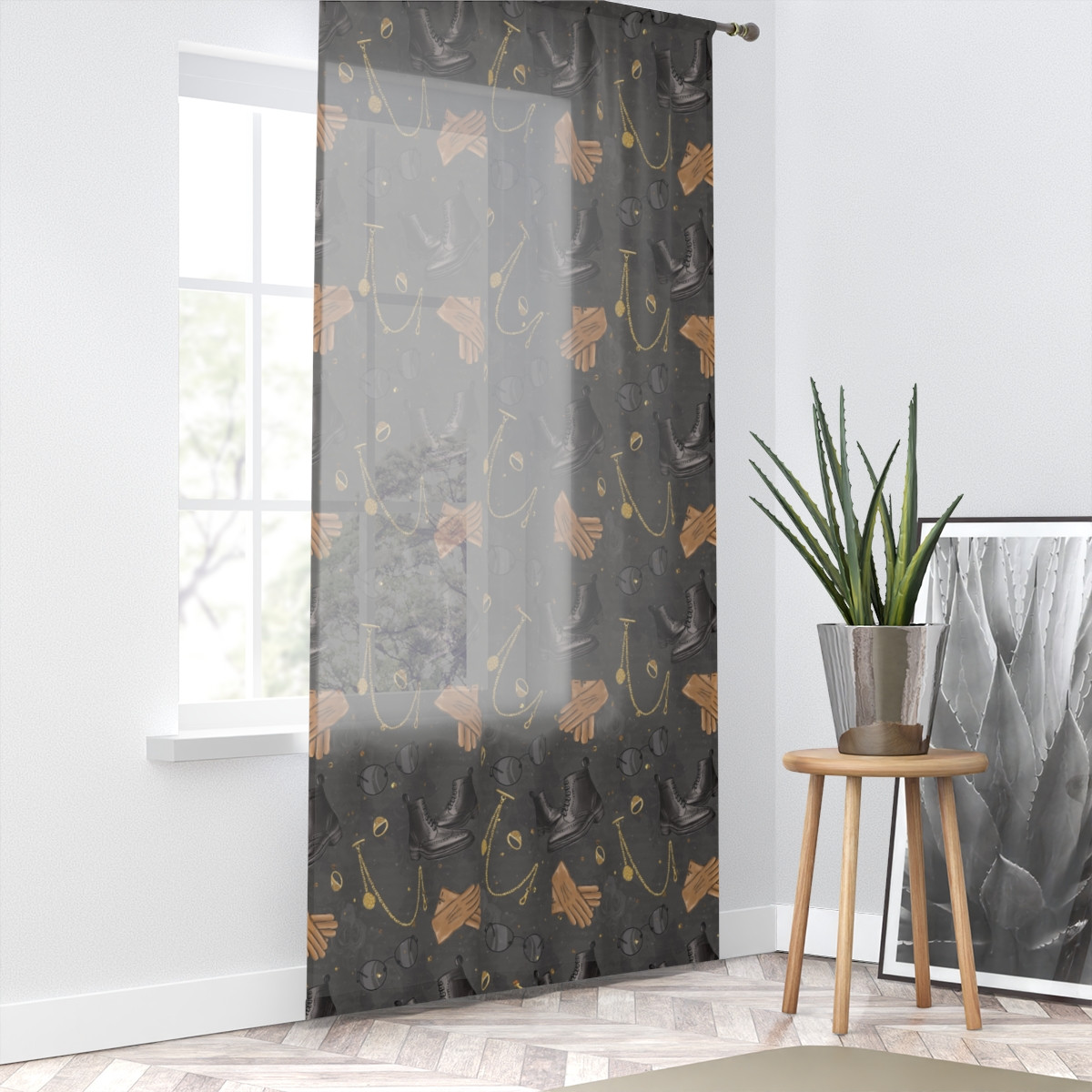 Elegant Bohemian Window Curtain - Dark Design for Cozy Spaces