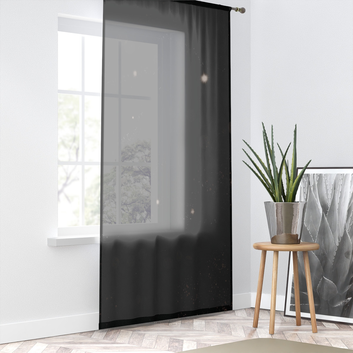 Starry Night Window Curtain – Elegant Home Decor