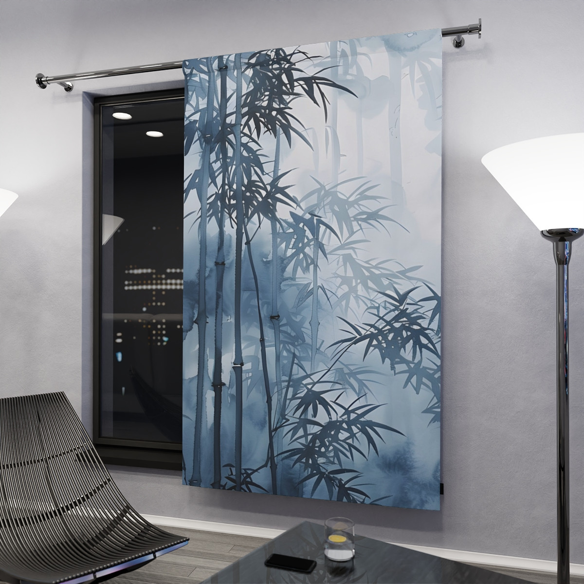 Serene Bamboo Window Curtains – Elegant 1-Piece Design for Tranquil Home Décor