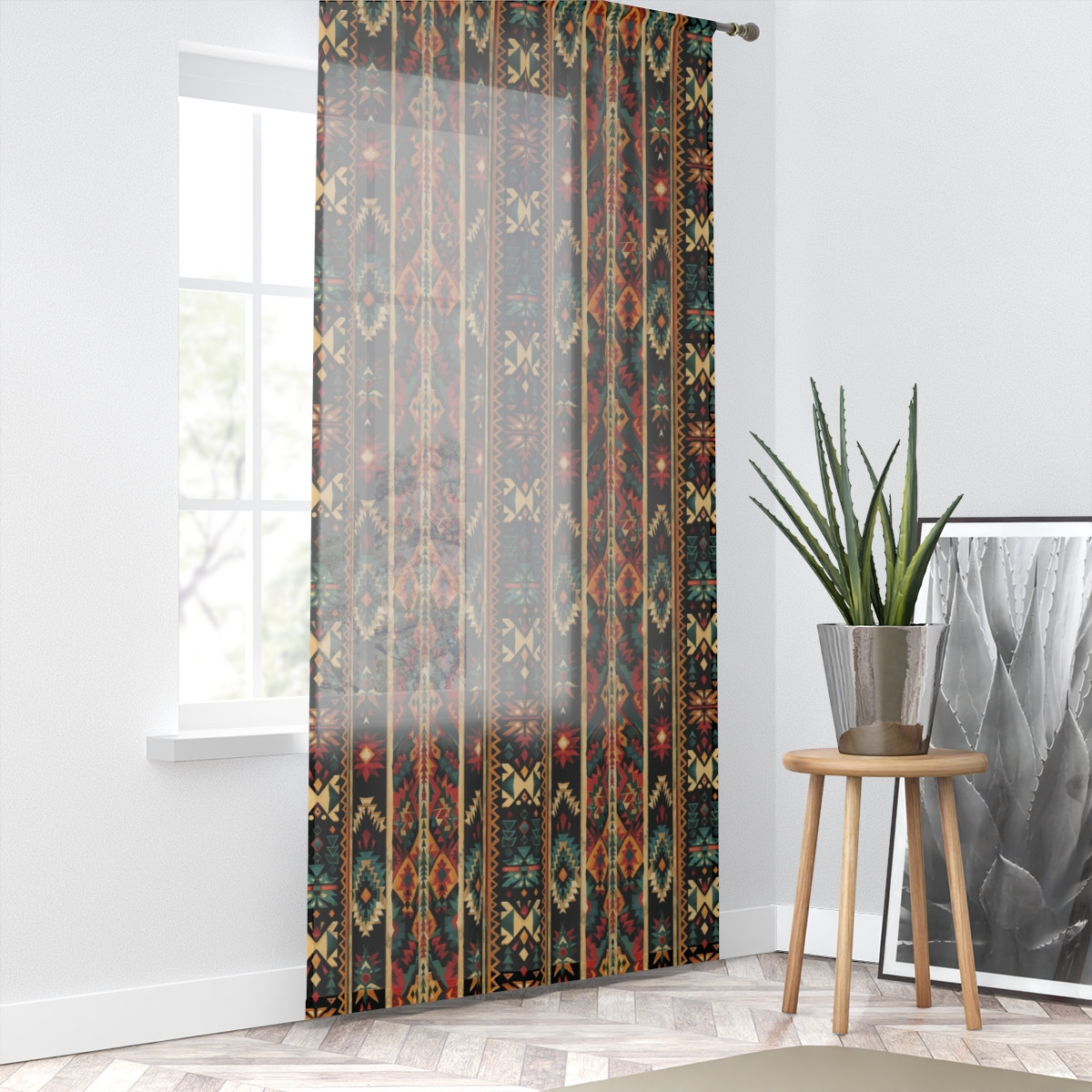 Bohemian Window Curtain - Vibrant Patterned Drapes for Home Décor