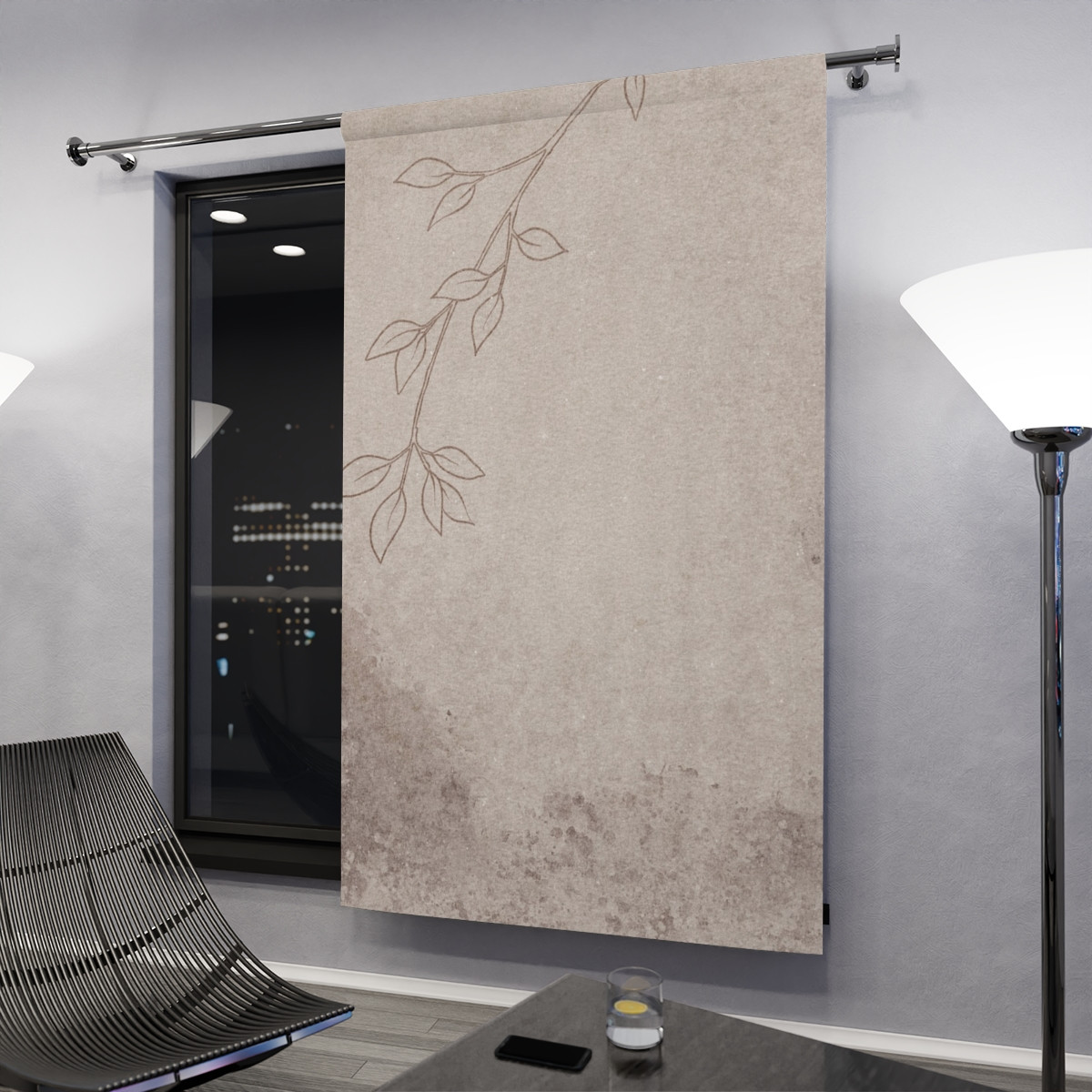 Elegant Leaf Design Window Curtain - Cozy Semi-Transparent Drapes for Natural Light & Home Decor