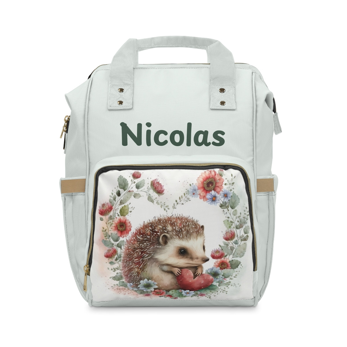 Personalized Hedgehog Diaper Backpack for Parents
