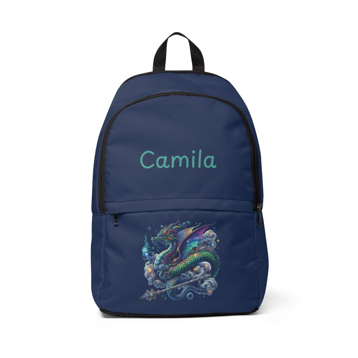 Custom Dragon Design Unisex Backpack - Personalized Fabric Bag for School and Travel
