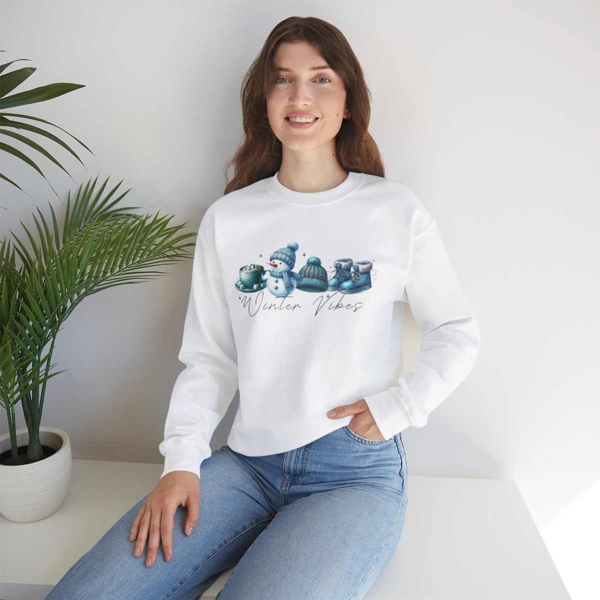 Cozy Winter Vibes Crewneck Sweatshirt – Stylish & Comfortable Unisex Fleece Gift