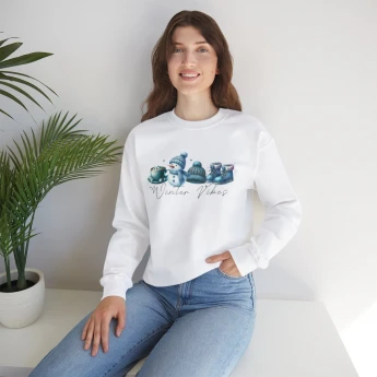 Cozy Winter Vibes Crewneck Sweatshirt – Stylish & Comfortable Unisex Fleece Gift