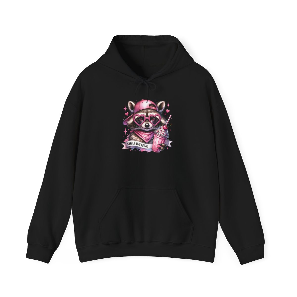 Raccoons Sweet but Feral Hooded Sweatshirt – Fun & Cozy Gift for Raccoons Lovers