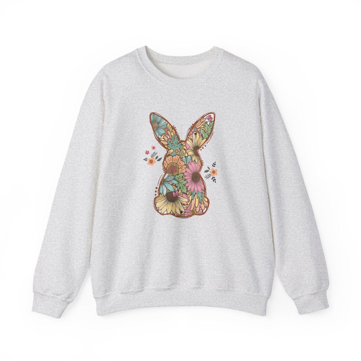 Easter Bunny Sweatshirt with Bunny Flowers – Cozy Spring Gift