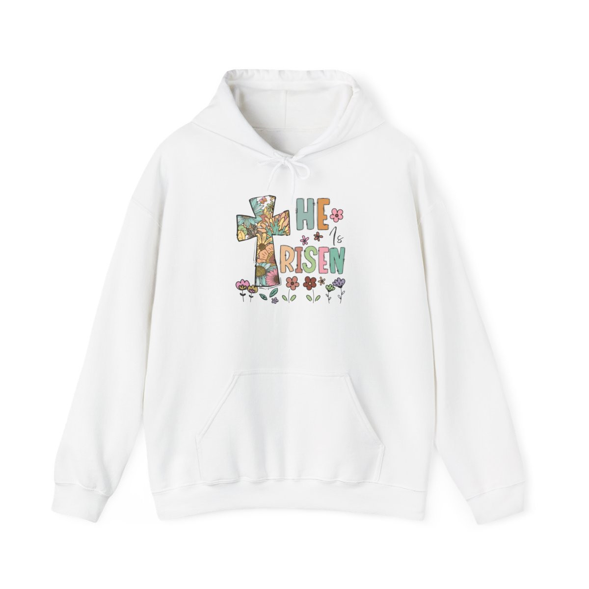 He Is Risen Hooded Sweatshirt – Faith-Inspired Easter Apparel