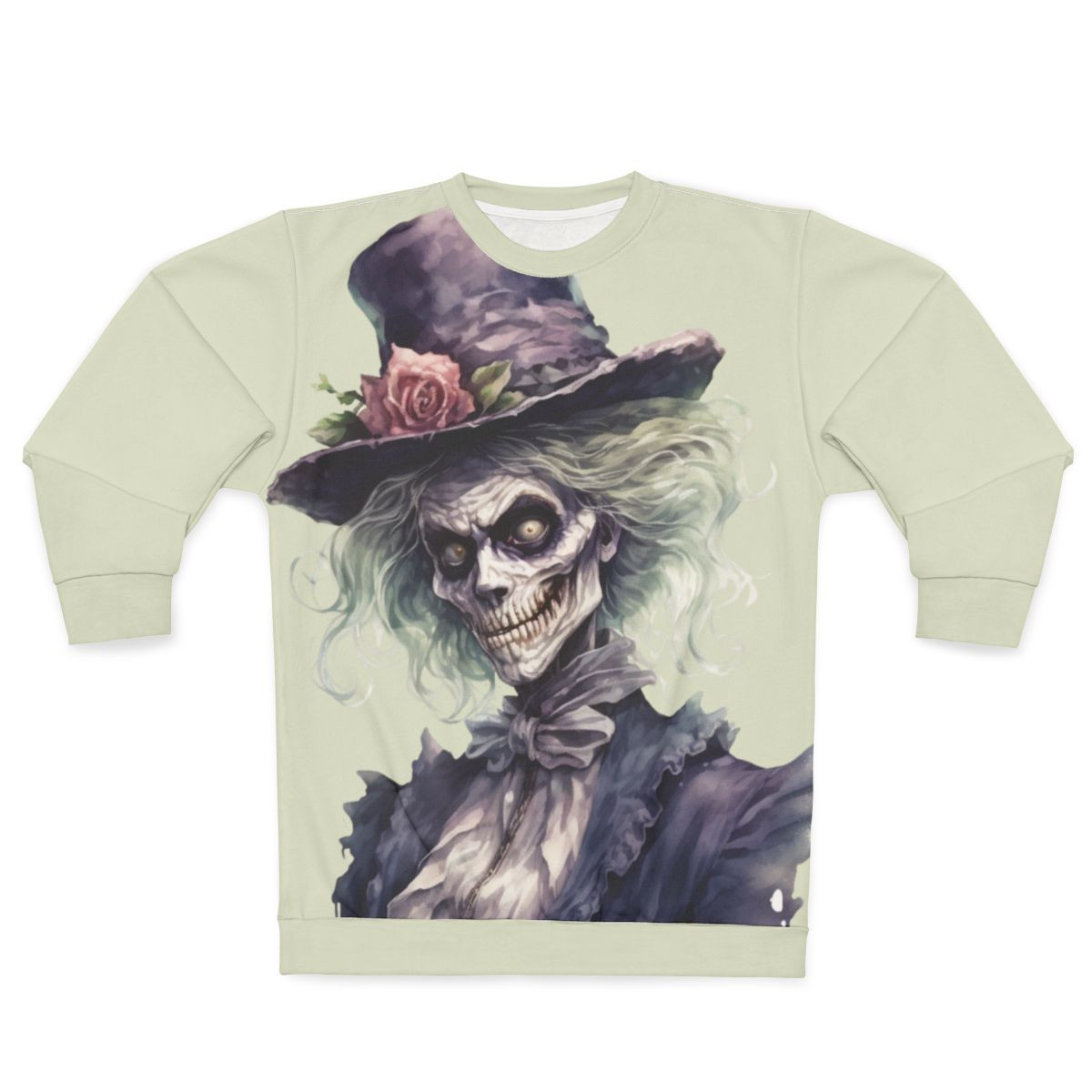 Women's Victorian Skeleton Sweatshirt – Elegant & Spooky Halloween Apparel