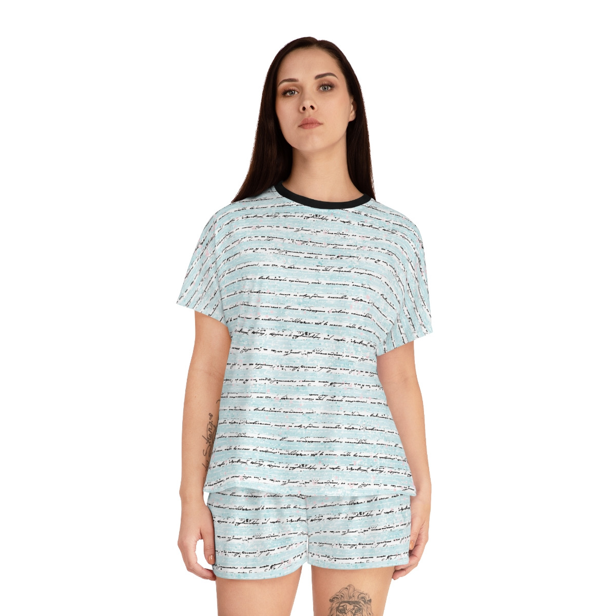 Women's Short Pajama Set – Letter Print Lounge Style