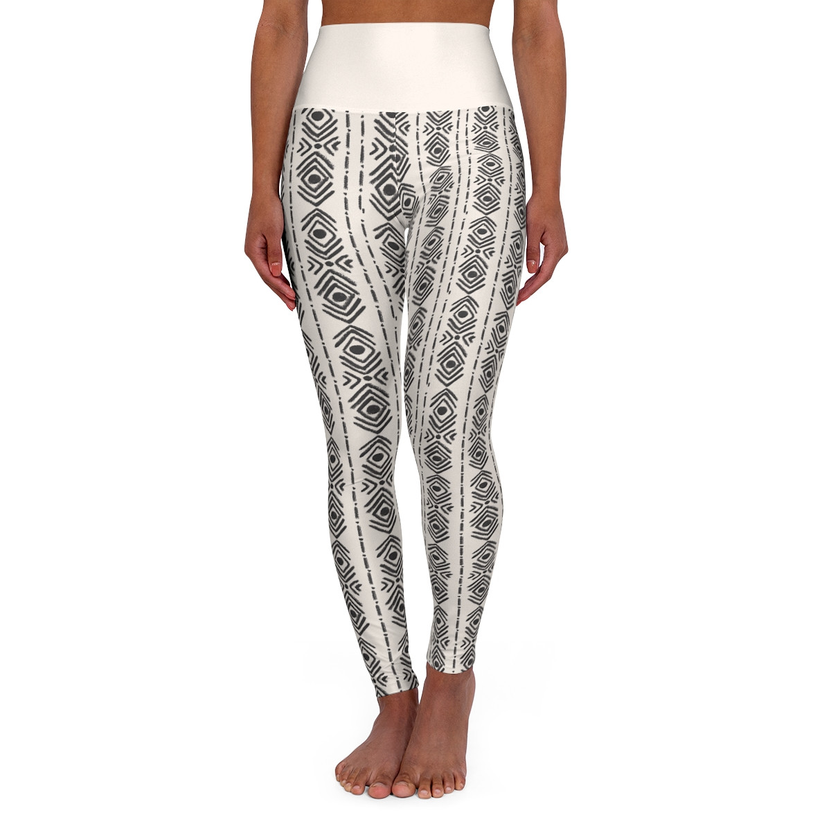 High-Waisted Yoga Leggings – Tribal Design