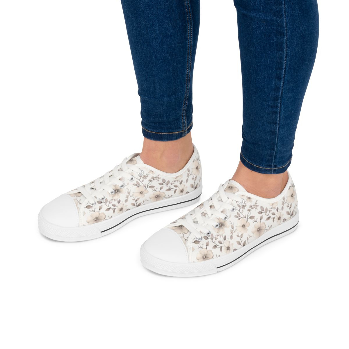 Chic Floral Women's Low Top Sneakers