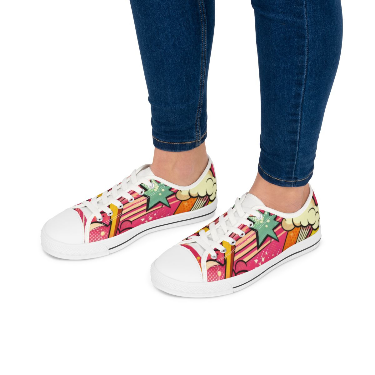 Retro Pop Art Women's Low Top Sneakers