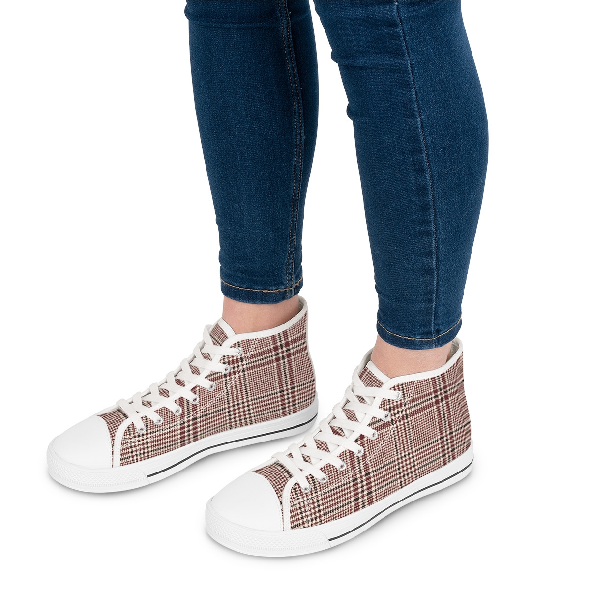 Plaid Women's High Top Sneakers