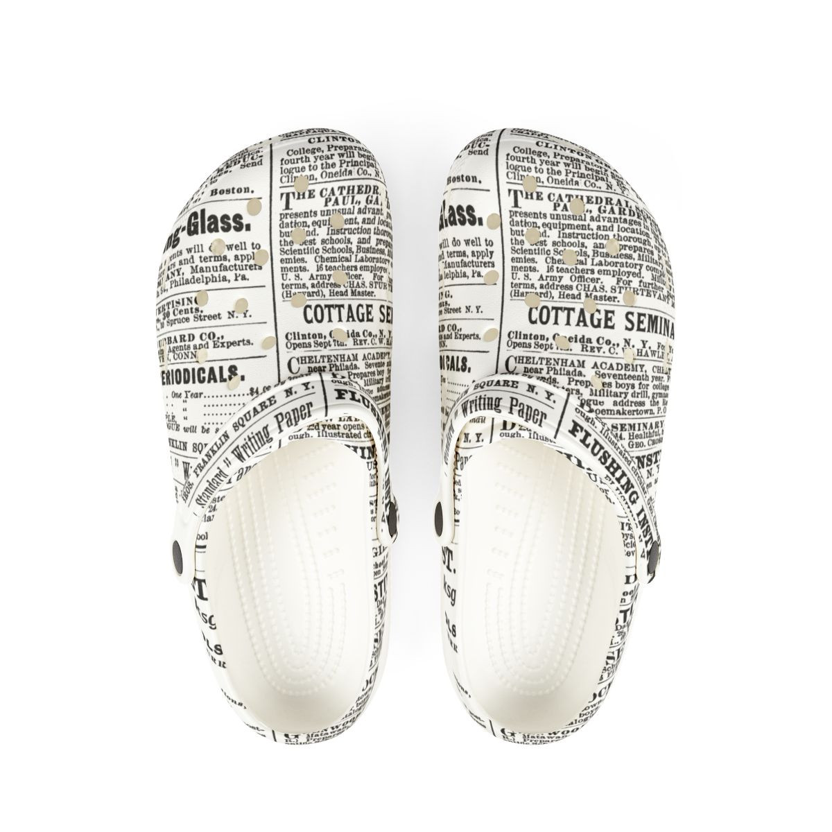 Newsprint Clog Slippers