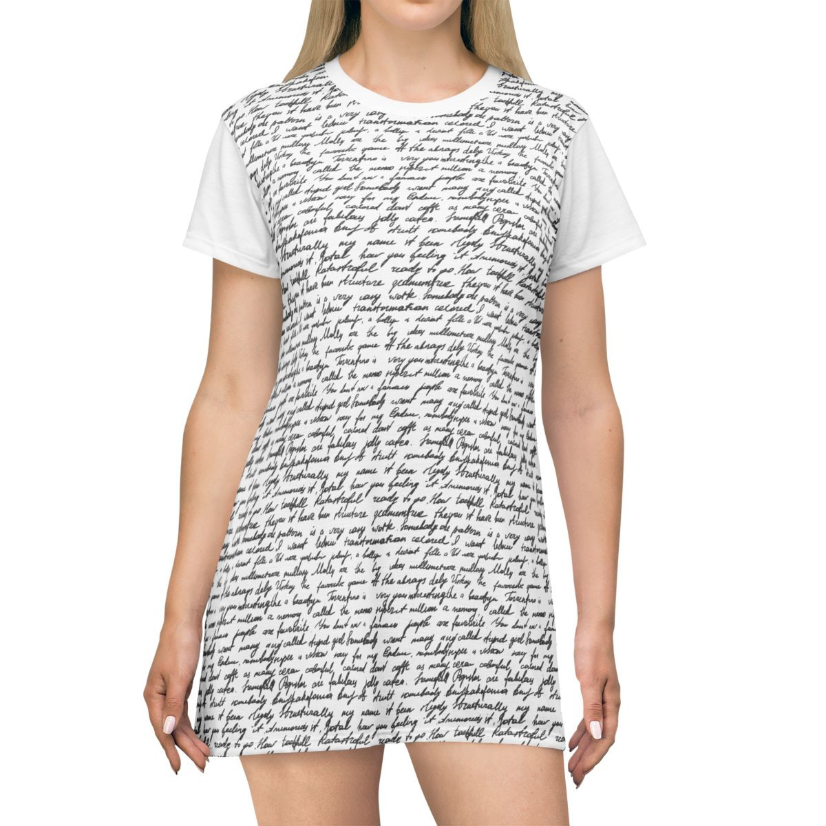 Handwritten Letter Shirt Dress