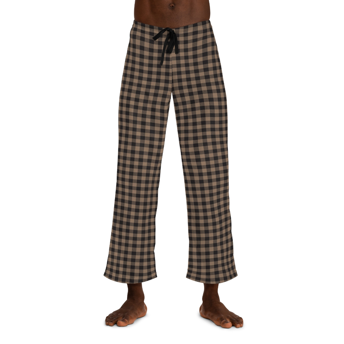 Brown Black Plaid Pajama Pants
