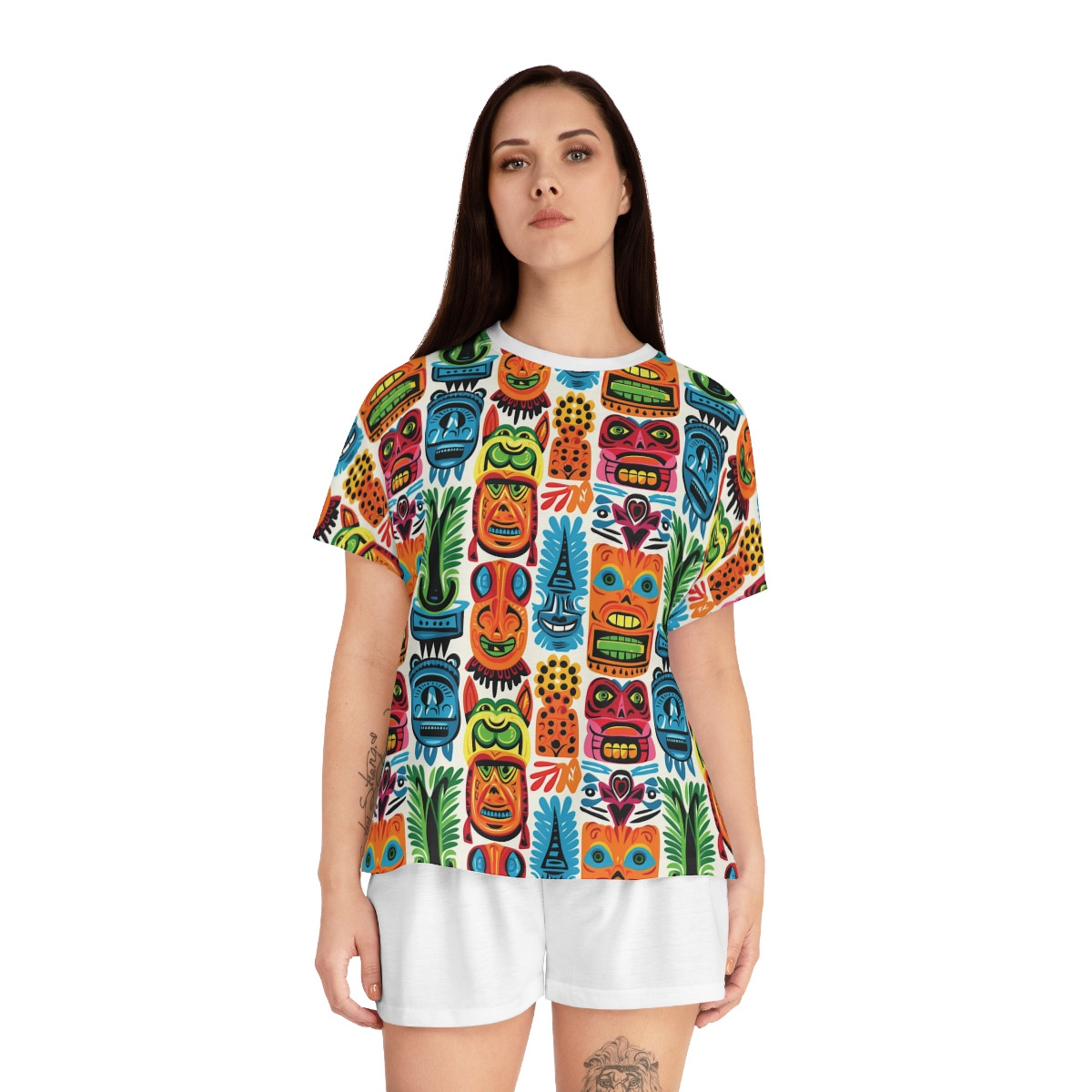 Women's Tiki Hawaiian Short Pajama Set