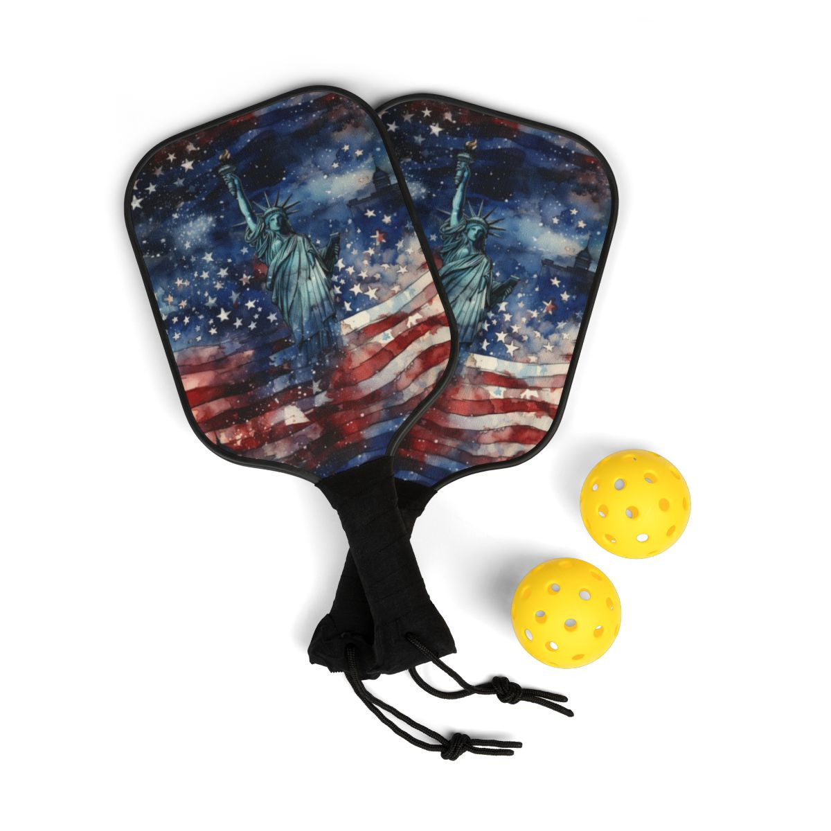 Patriotic USA Flag Pickleball Kit