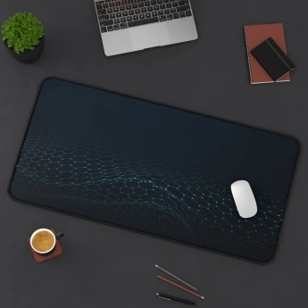 Sleek Black Hexagon Desk Mat