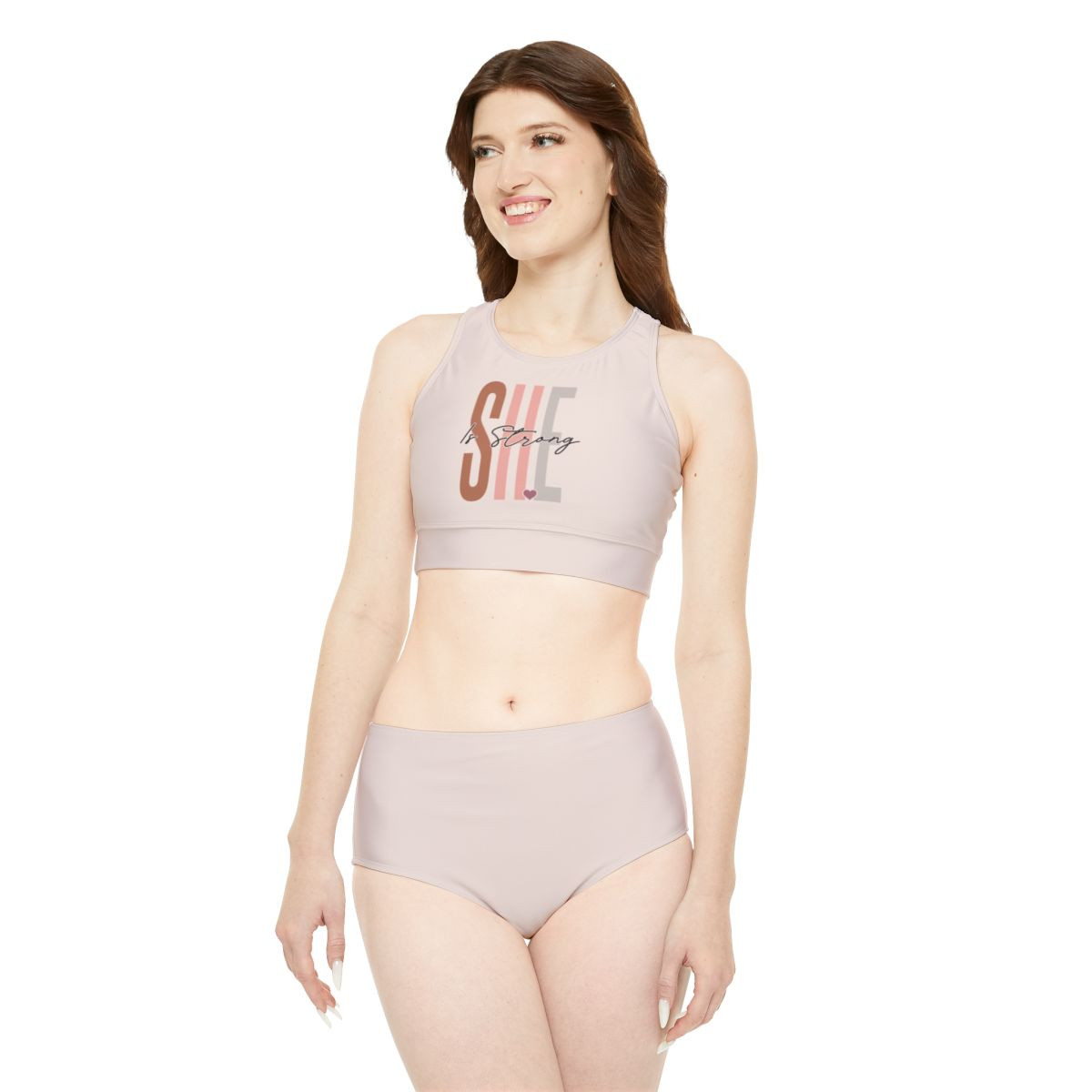 Empowering SHE IS STRONG Sporty Bikini Set