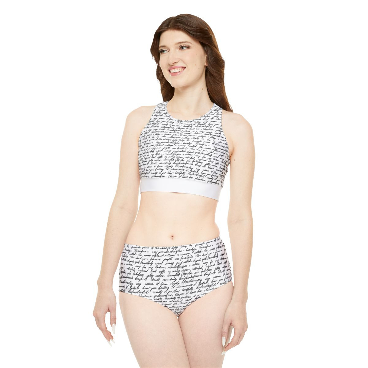 Sporty Handwriting Bikini Set