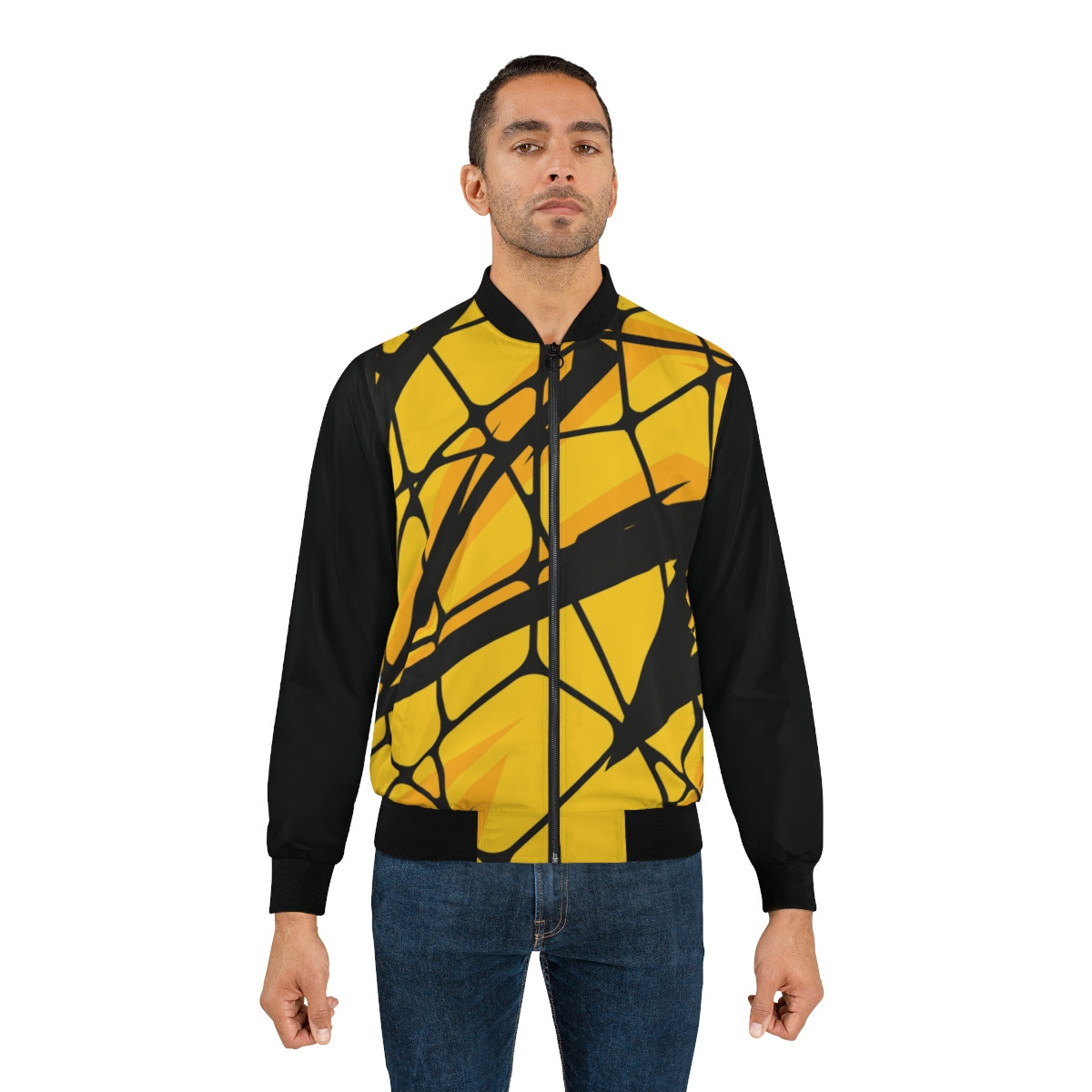 Black and Yellow Men's Bomber Jacket
