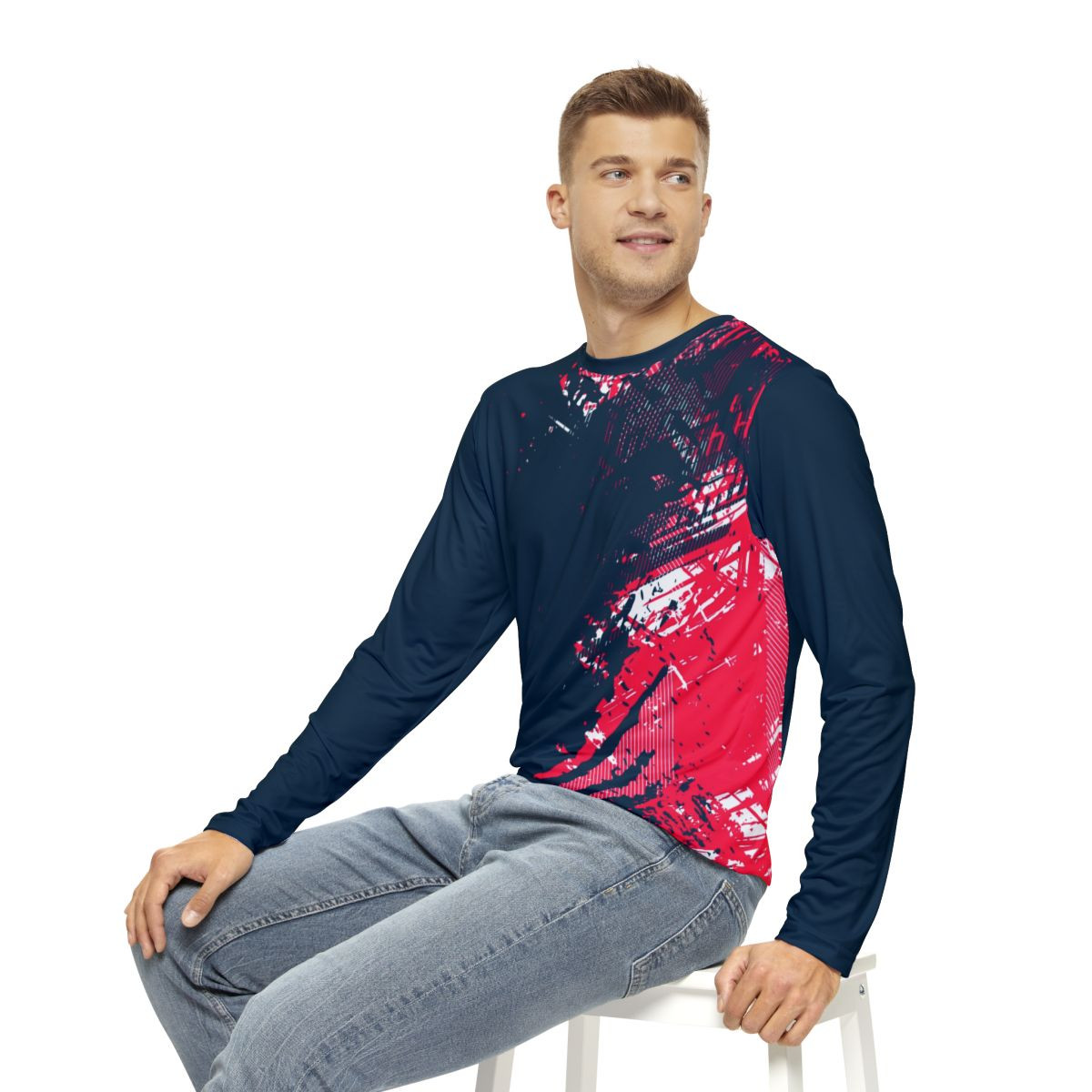 Bold Abstract Men's Long Sleeve Shirt