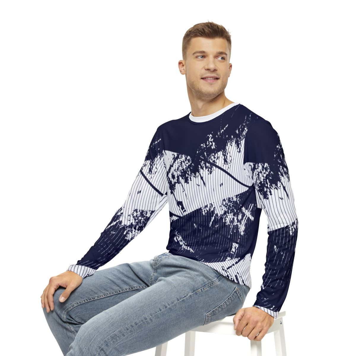 Stylish Geometric Print Men's Long Sleeve Shirt