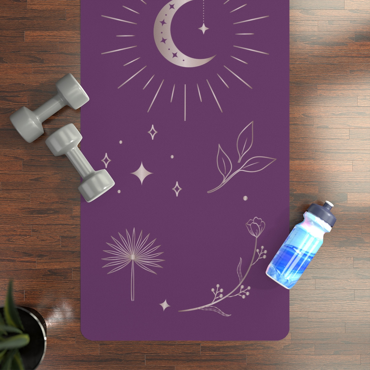 Celestial Purple Rubber Yoga Mat – Graceful Support for Your Practice