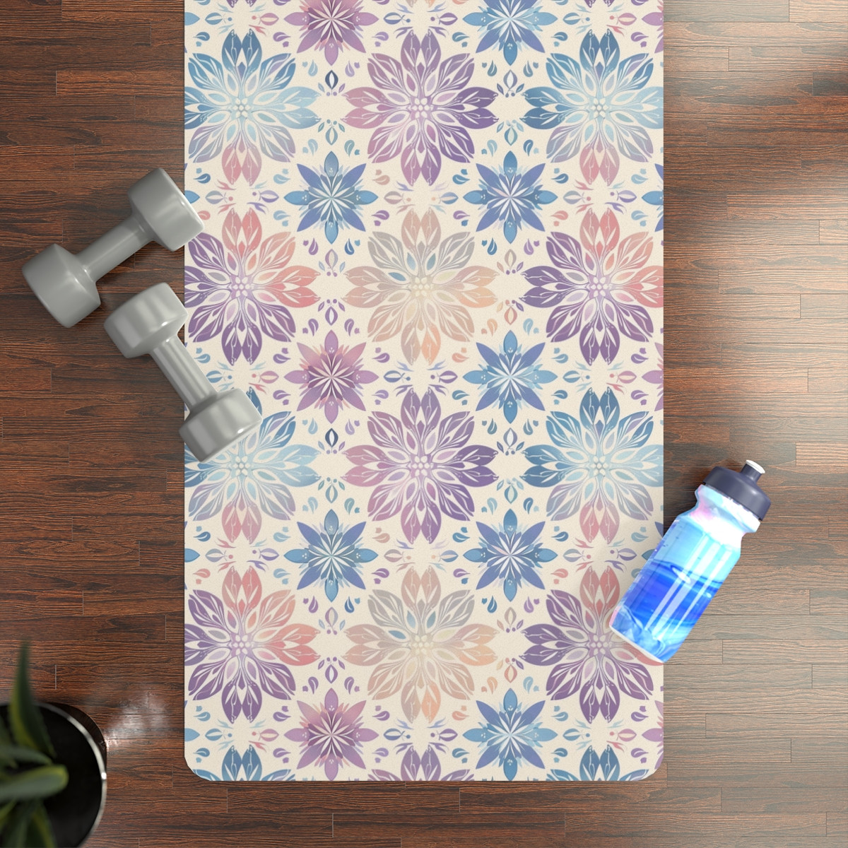 Colorful Mandalas Rubber Yoga Mat – Vibrant Energy for Your Practice