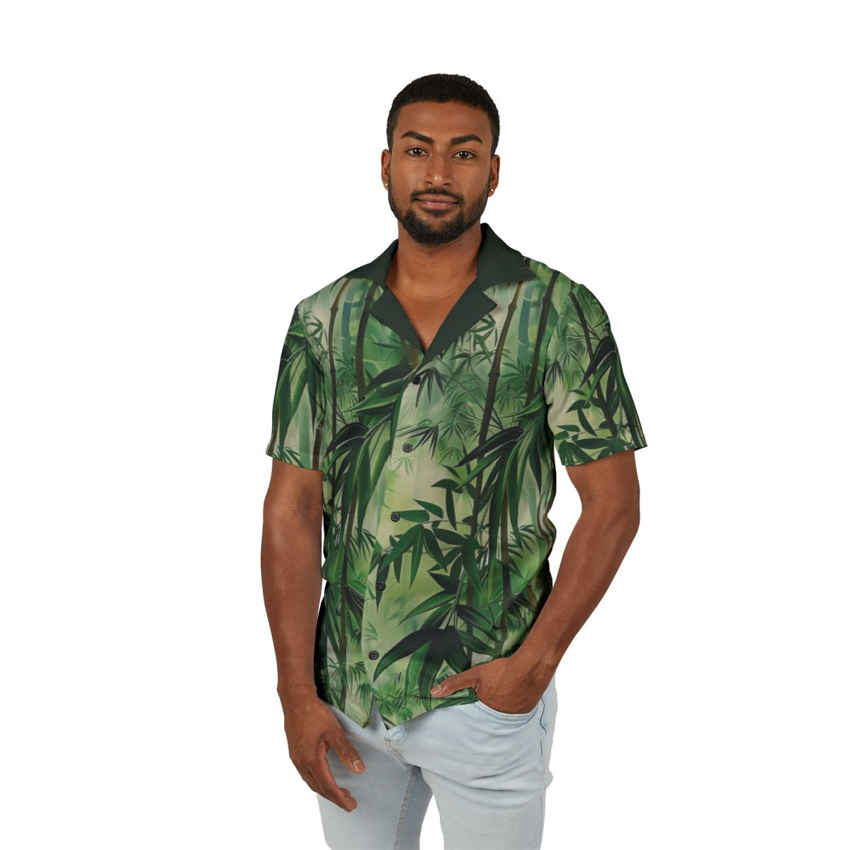 Bamboo Men's Hawaiian Camp Shirt – Nature-Inspired Tropical Style