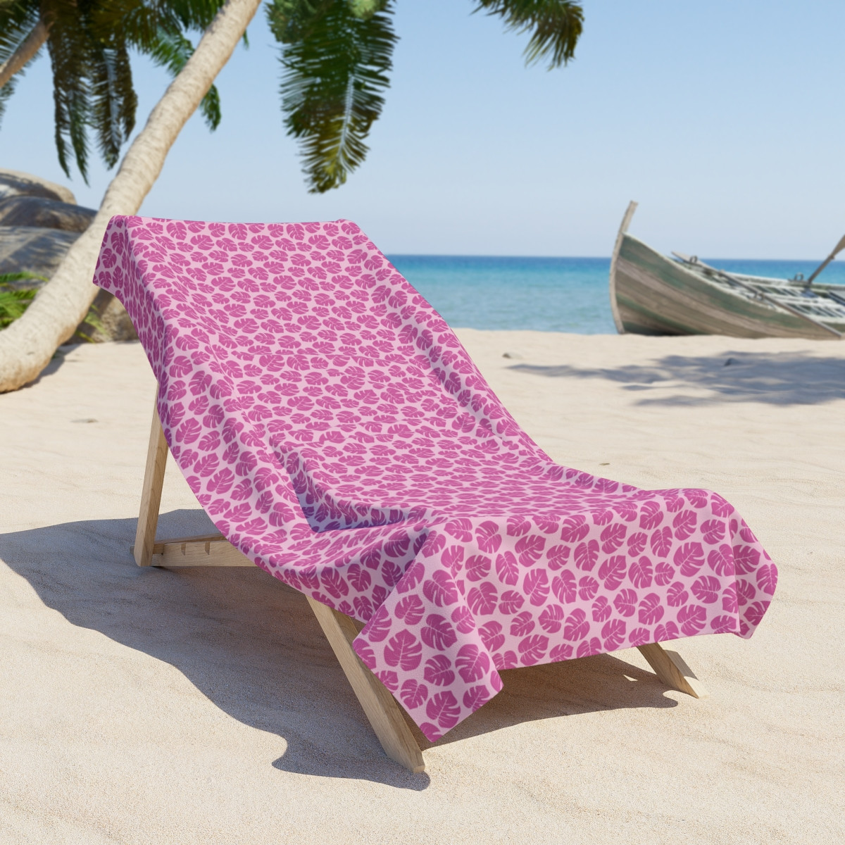 Palm Leaf Beach Towel – Vibrant and Cozy Summer Essential