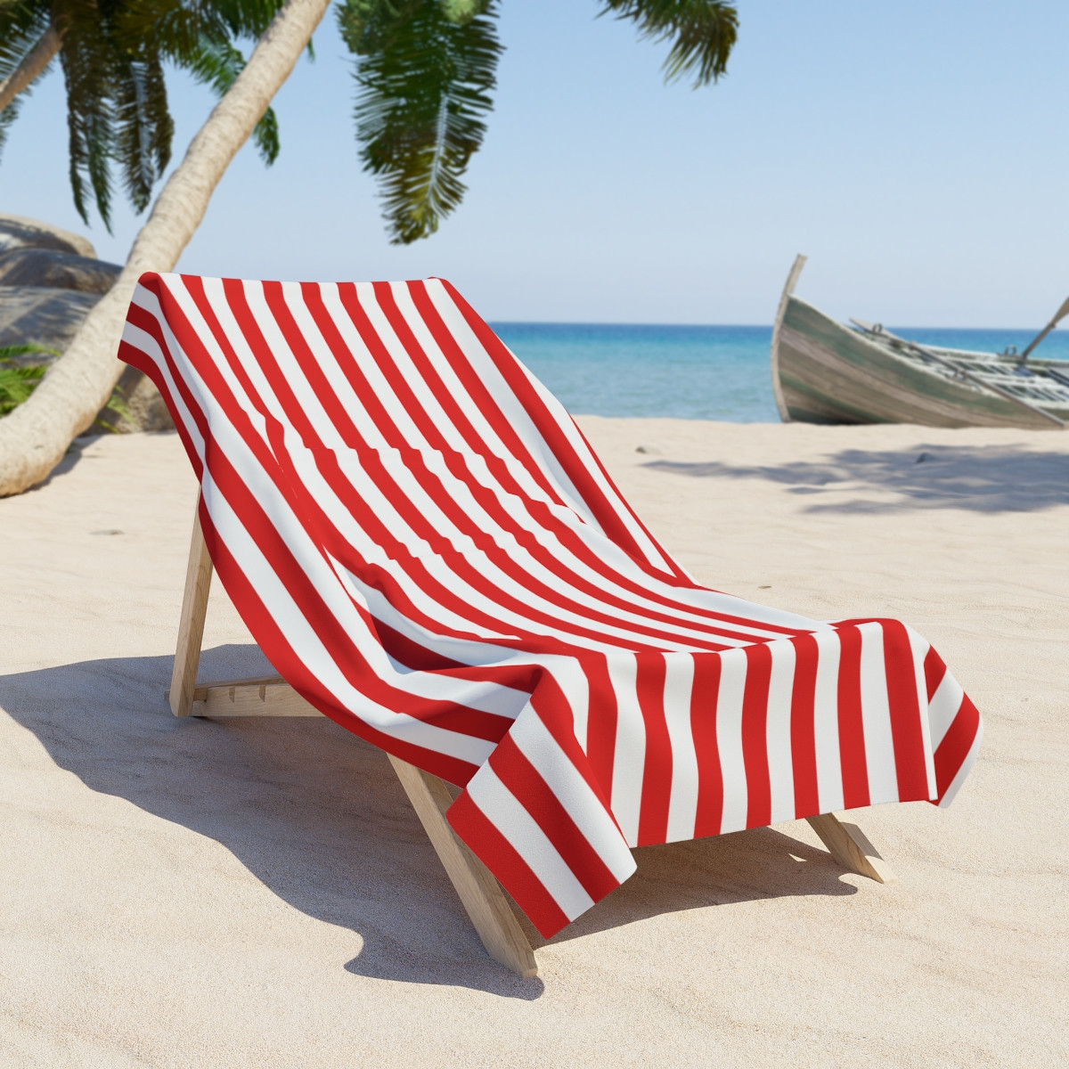 Red Striped Beach Towel – Classic Summer Essential