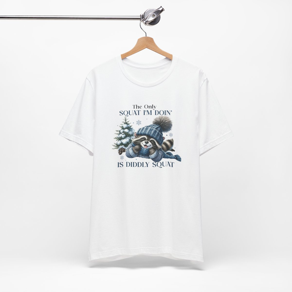 Funny Christmas Raccoon The Only Squat I'm Doin' Is Diddly Squat Shirt