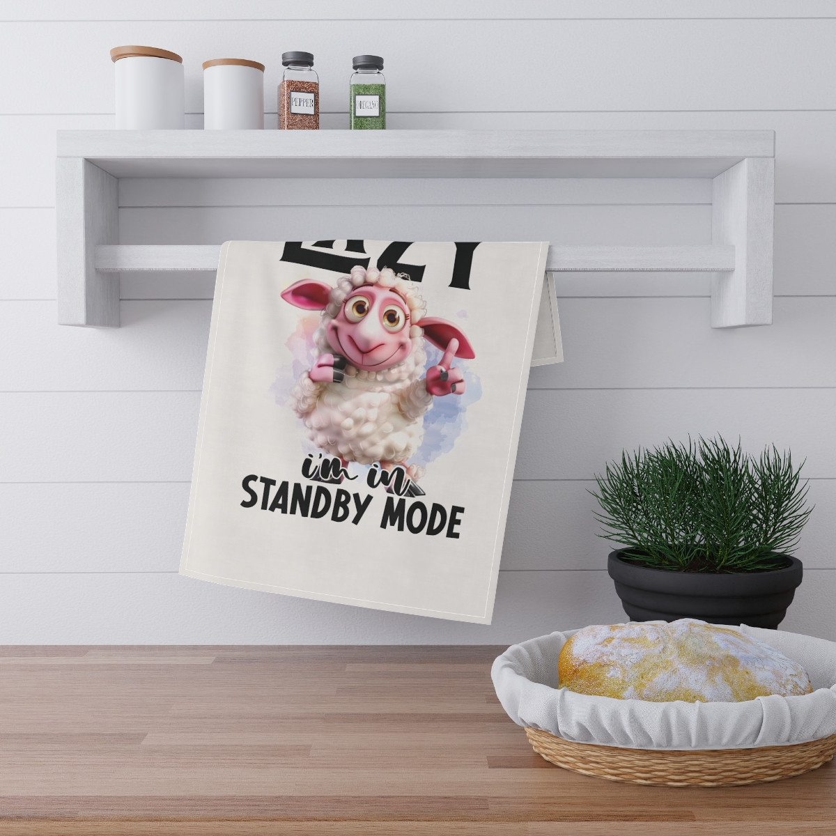 Funny Sheep Tea Towels - I'm Not Lazy, I'm in Standby Mode