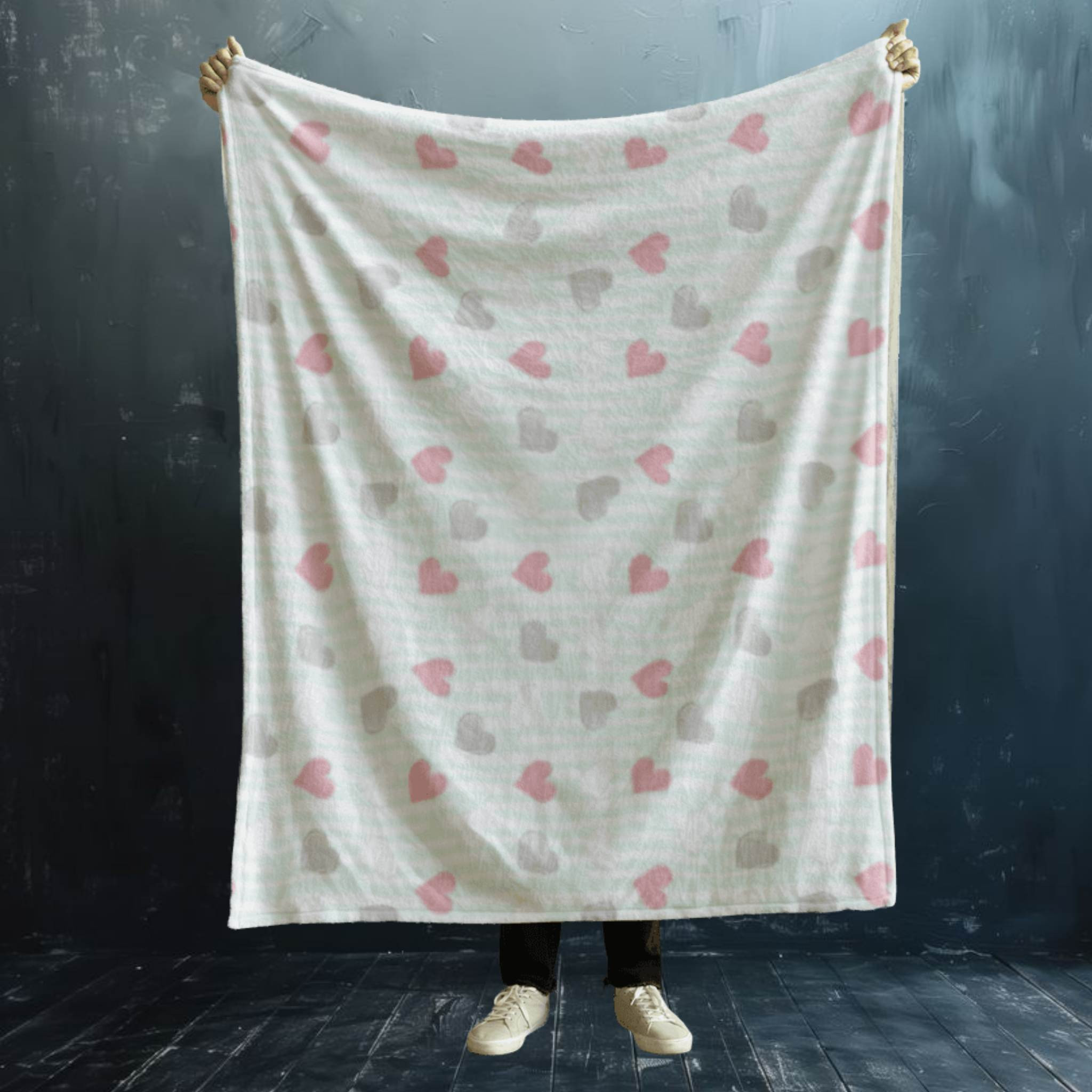 Heart Pattern Velvet Throw Blanket