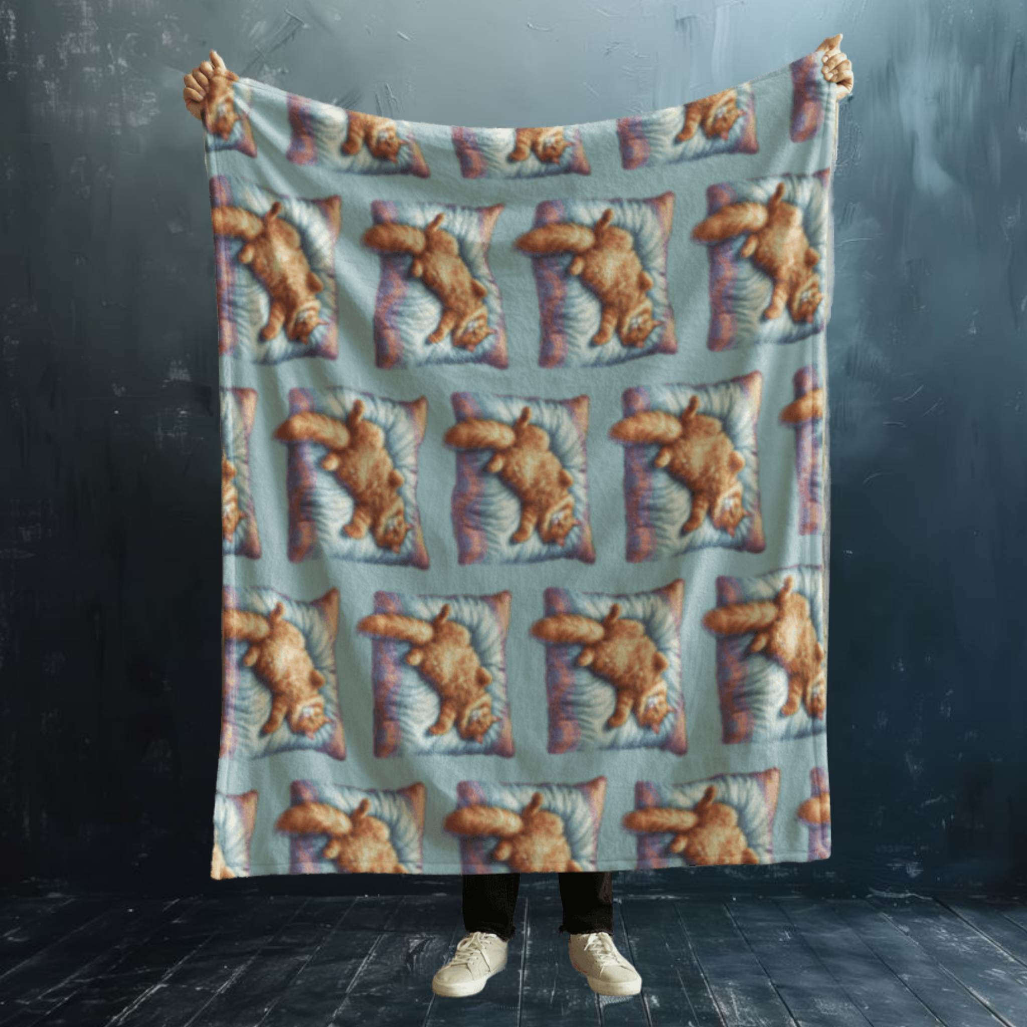 Lazy Cat Velvet Throw Blanket
