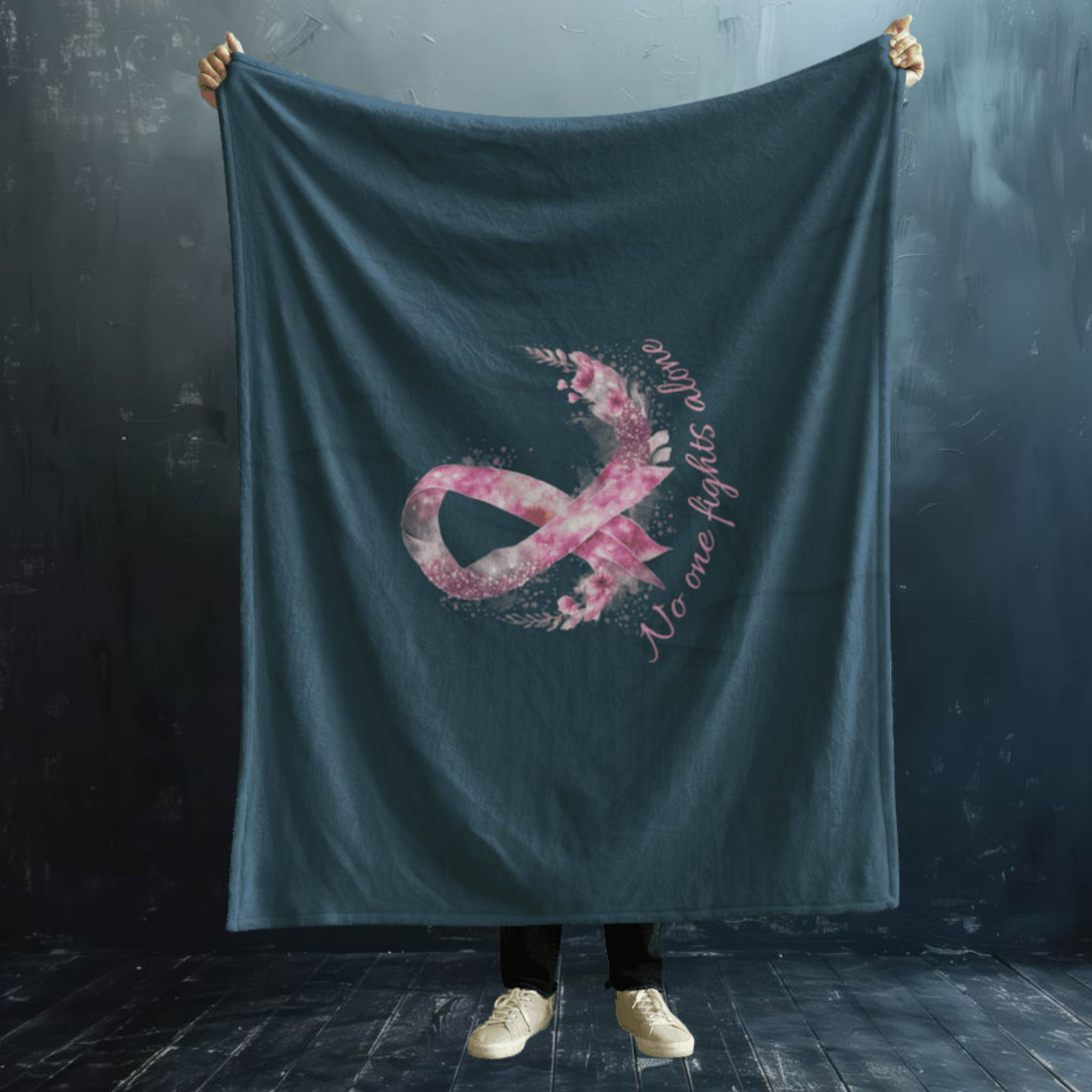 Breast Cancer Awareness Velvet Throw Blanket