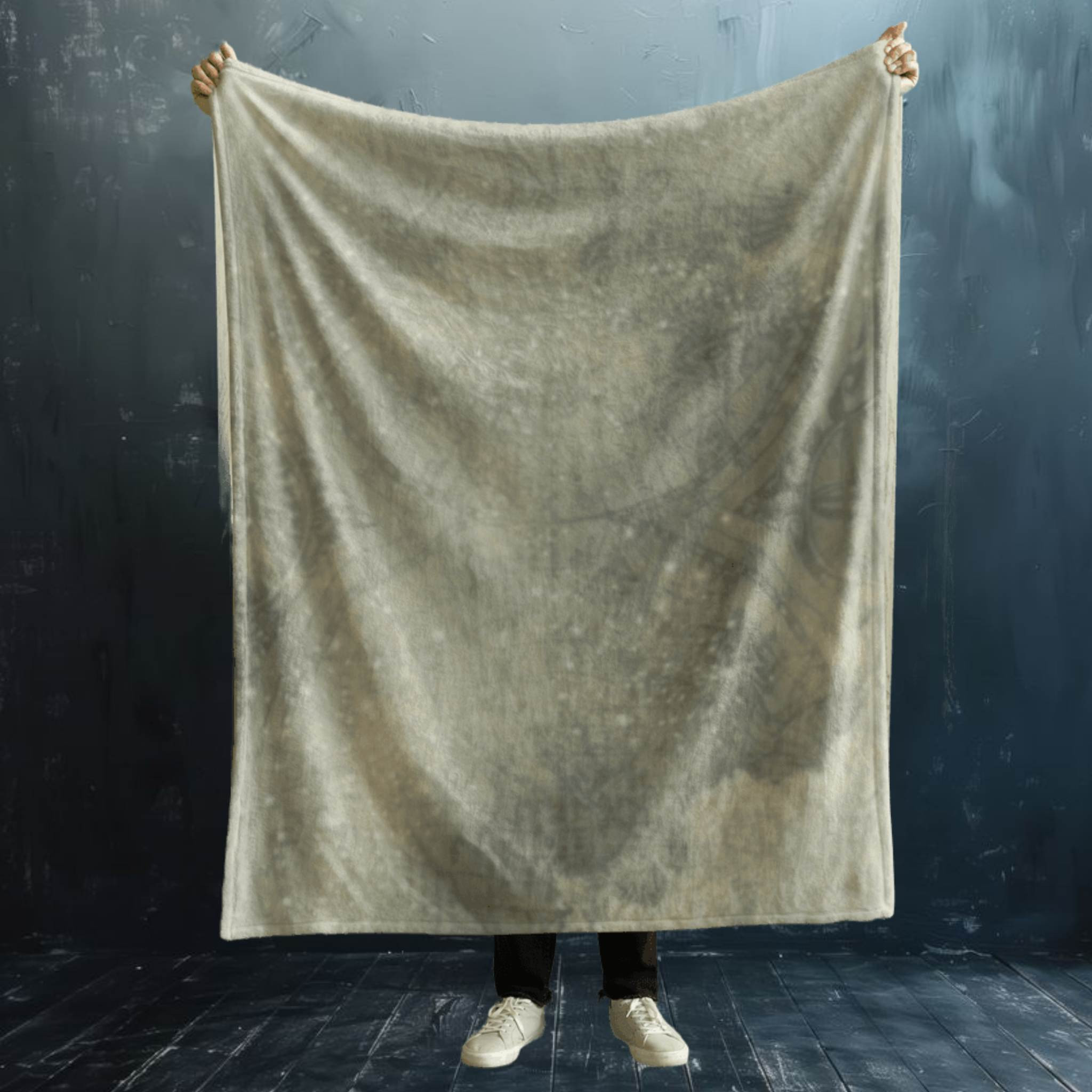 Green Vintage Celestial Map Velvet Throw Blanket