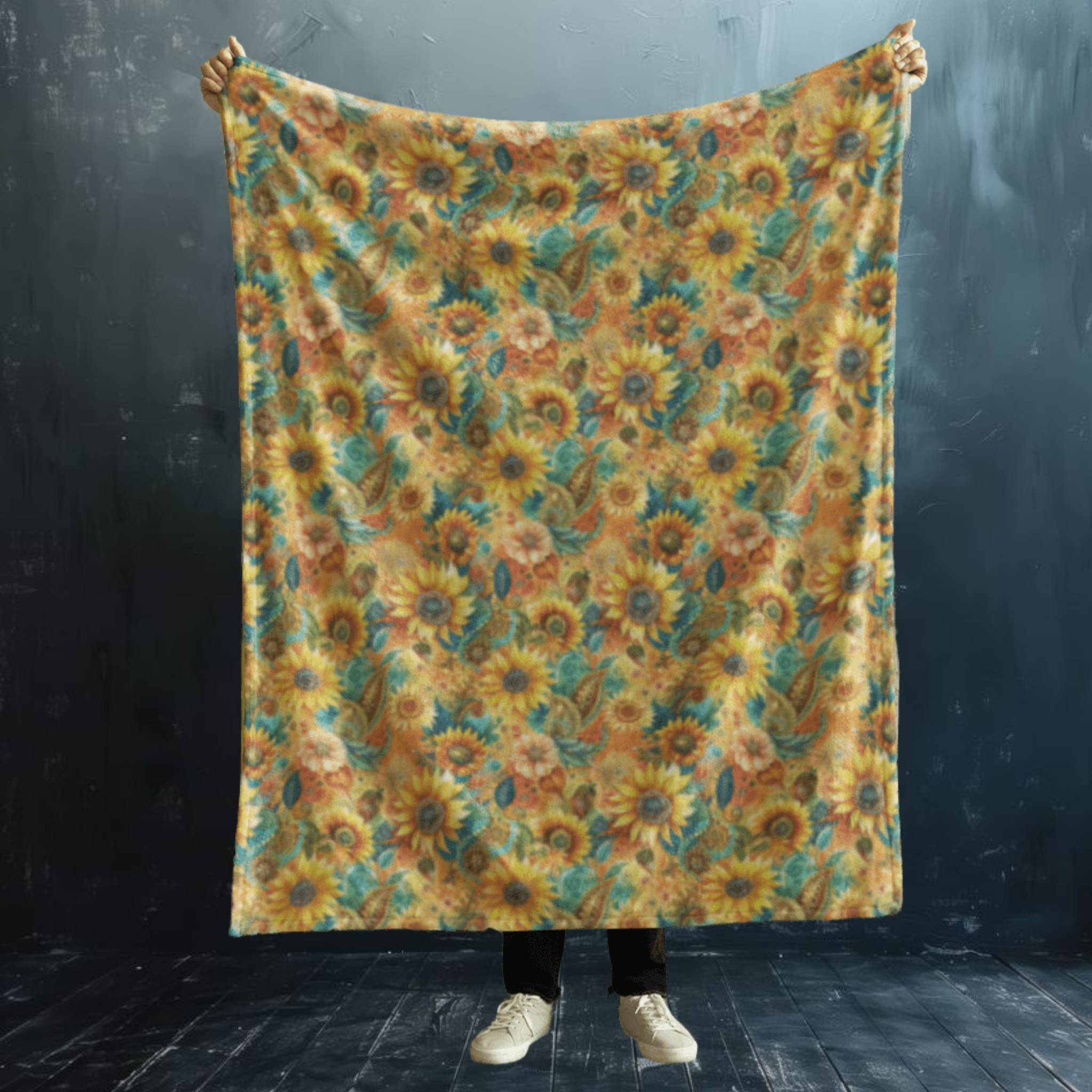 Sunflower Velvet Throw Blanket