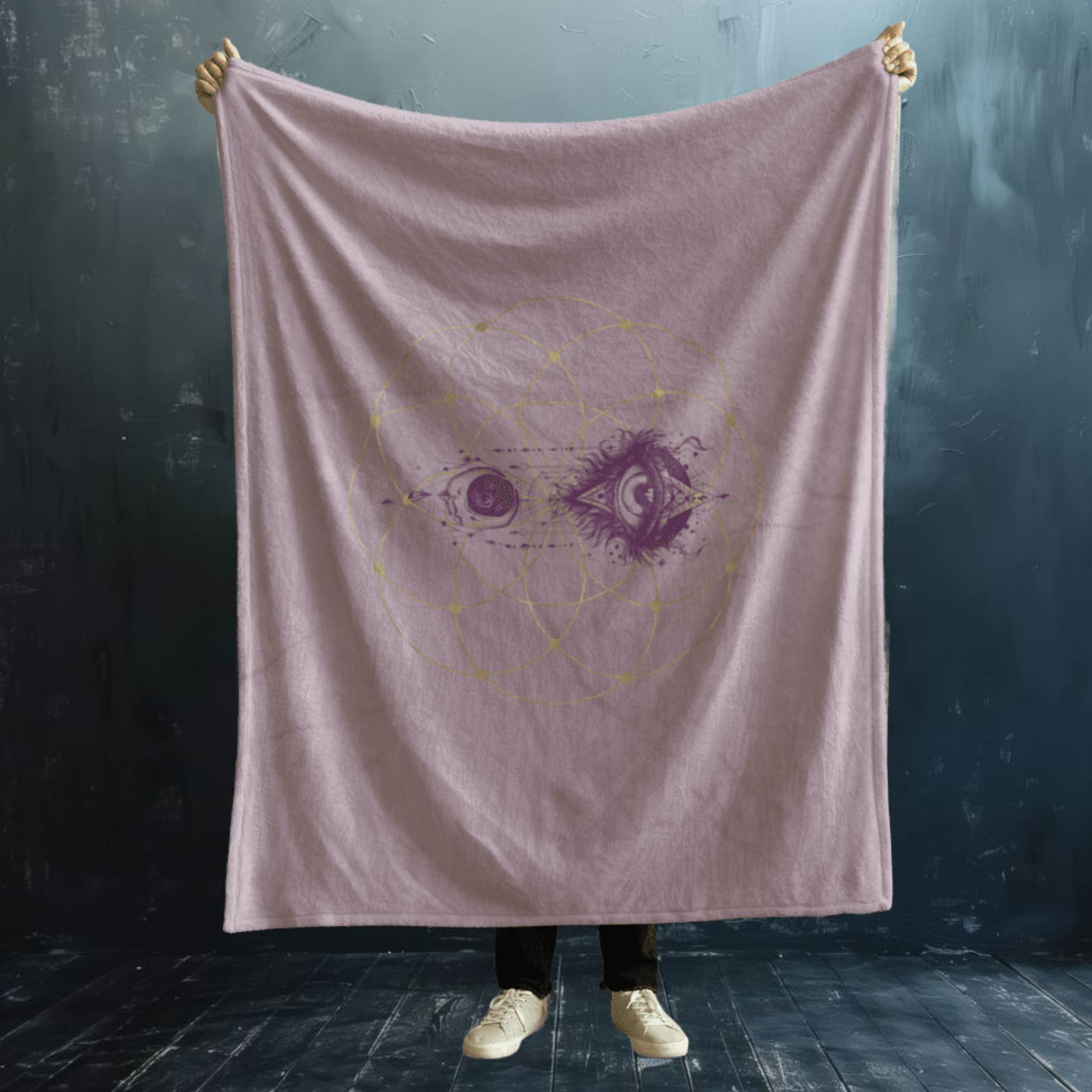 Mystical Sacred Eye Velvet Throw Blanket