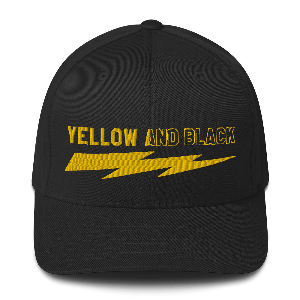 Yellow and Black Fitted Hat